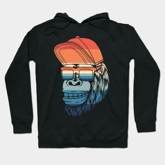 Retro Gorilla Hoodie by Dojaja